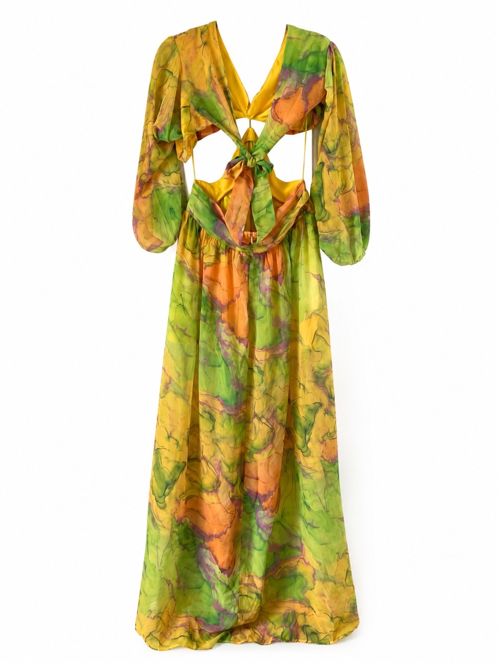 Fashion Nova Watercolor Marble Print Cutout Maxi Dress | XL | Like New - Picture 4 of 6